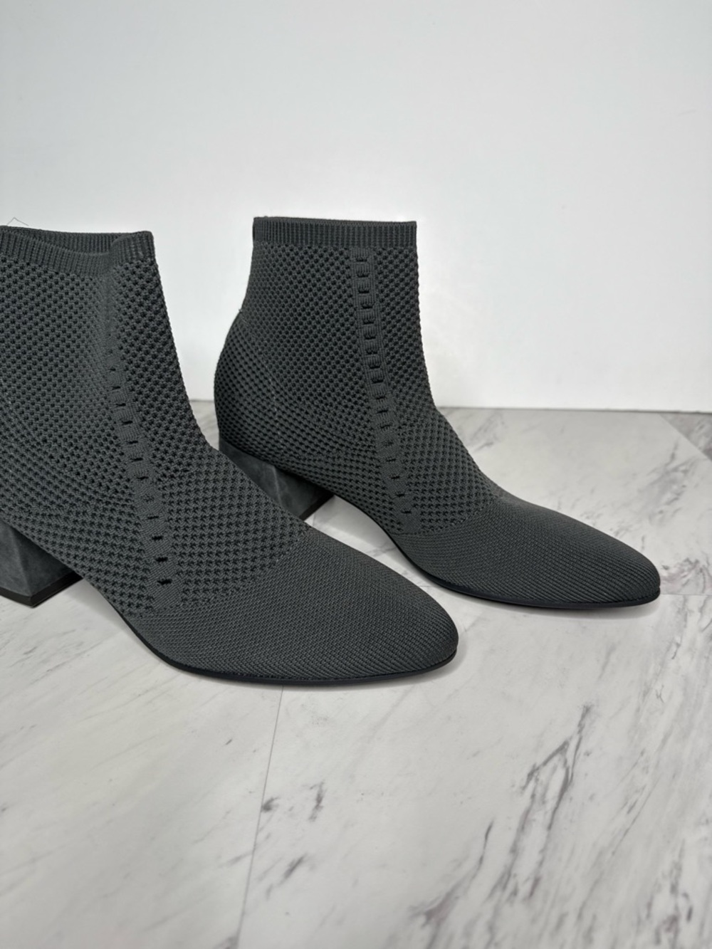 Eileen Fisher Honey Gray Knit Stretch Bootie 9 1/2 - Picture 10 of 13